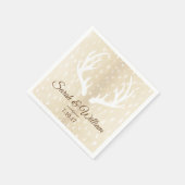 Elegante witte hertengewei & Fawn Hide Print Servet (Hoek)