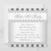 Elegante witte hete verjaardagsfeestuitnodiging kaart (Voorkant)