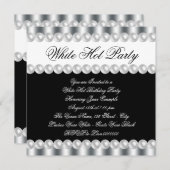 Elegante witte hete verjaardagsfeestuitnodiging kaart (Voorkant / Achterkant)