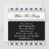 Elegante witte hete verjaardagsfeestuitnodiging kaart (Voorkant)