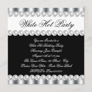 Elegante witte hete verjaardagsfeestuitnodiging kaart