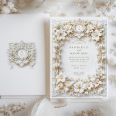 Elegante witte hibiscus faux in reliëf kaart