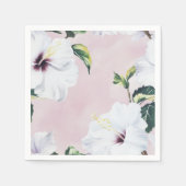 Elegante witte hibiscus op zachte roze achtergrond servet (Voorkant)