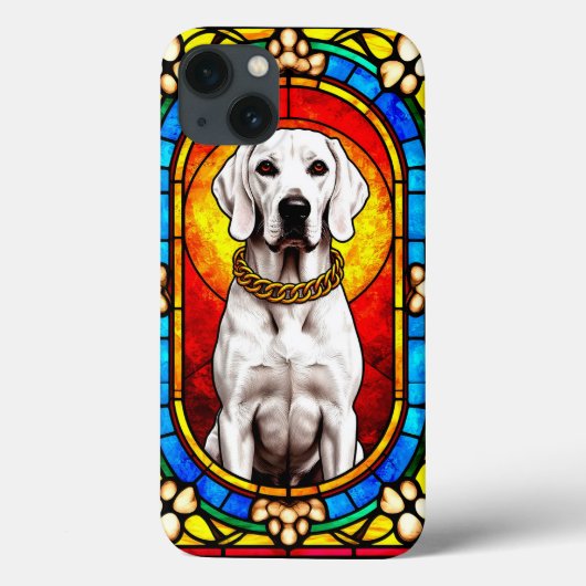 Elegante witte hond kunst Case-Mate iPhone case (Achterkant)