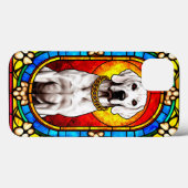 Elegante witte hond kunst Case-Mate iPhone case (Achterkant (horizontaal))
