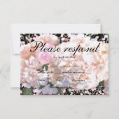 Elegante witte hortensia als roze rozen RSVP (Voorkant)
