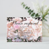 Elegante witte hortensia als roze rozen RSVP (Staand voorkant)