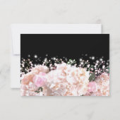 Elegante witte hortensia als roze rozen RSVP (Achterkant)