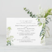 Elegante witte hortensia beide ouders bruiloft kaart (Staand voorkant)