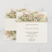 Elegante witte hortensia bloem bruiloft kaart (Voorkant / Achterkant)