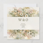 Elegante witte hortensia bloem bruiloft kaart (Achterkant)