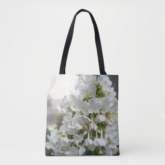 Elegante Witte Hortensia Bloem Tas | Botanica (Voorkant)