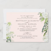 Elegante witte hortensia blush beide ouders bruilo kaart (Voorkant)