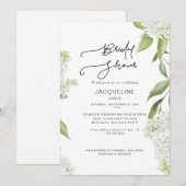 Elegante witte hortensia bruidsshowers kaart (Voorkant / Achterkant)