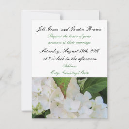 Elegante witte hortensia-huwelijksuitnodiging kaart
