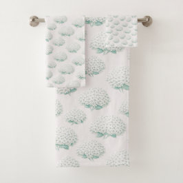 Elegante Witte Hortensia Teal Bad Handdoek