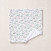 Elegante Witte Hortensia Teal Bad Handdoek (Wasdoekje)