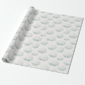 Elegante Witte Hortensia Teal Cadeaupapier (Uitgerold)