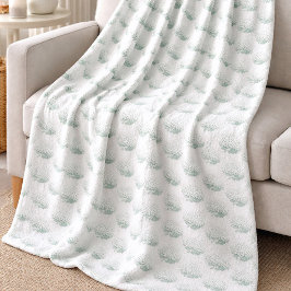 Elegante Witte Hortensia Teal Fleece Deken