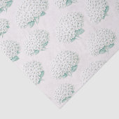 Elegante Witte Hortensia Teal Tissuepapier (Detail)