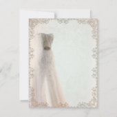 Elegante witte huwelijksmenu, trouwjurk kaart (Achterkant)