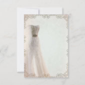 Elegante witte huwelijksreceptie, trouwjurk kaart (Achterkant)