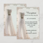 Elegante witte huwelijksreceptie, trouwjurk kaart (Voorkant / Achterkant)