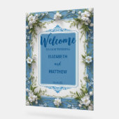 Elegante witte Hydrangea bloem rustieke bruiloft Acryl Bord (Hoek)