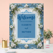 Elegante witte Hydrangea bloem rustieke bruiloft Acryl Bord (Huwelijk)