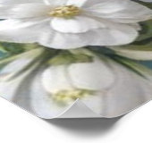 Elegante witte Hydrangea bloem rustieke bruiloft Poster (Hoek)
