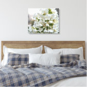 Elegante witte Hydrangea bloemschildering op canva Canvas Afdruk (Insitu (Slaapkamer))
