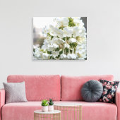 Elegante witte Hydrangea bloemschildering op canva Canvas Afdruk (Insitu (Woonkamer))