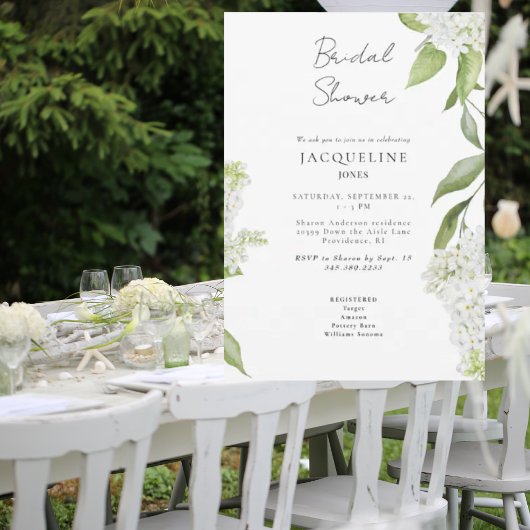 Elegante witte Hydrangea Bruidsdouche Kaart