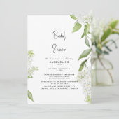 Elegante witte Hydrangea Bruidsdouche Kaart (Staand voorkant)