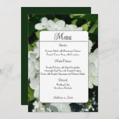 Elegante witte Hydrangea bruiloft Menu (Voorkant / Achterkant)