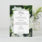 Elegante witte Hydrangea bruiloft Menu (Staand voorkant)