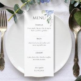 Elegante witte Hydrangea bruiloft Menu