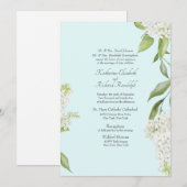 Elegante Witte Hydrangea Seafoam Bruiloft Kaart (Voorkant / Achterkant)
