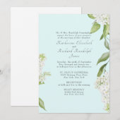 Elegante witte Hydrangea Seafoam II bruiloft Kaart (Voorkant / Achterkant)