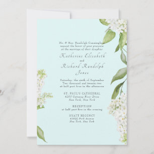 Elegante witte Hydrangea Seafoam II Trouw Kaart