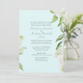Elegante witte Hydrangea Seafoam II Trouw Kaart (Staand voorkant)
