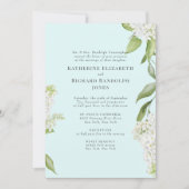 Elegante Witte Hydrangea Seafoam IV Bruiloft Kaart (Voorkant)