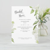 Elegante witte hydrangea witte bruidsdouche kaart (Staand voorkant)