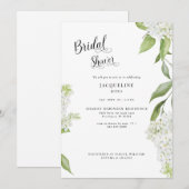 Elegante witte hydrangea witte bruidsdouche kaart (Voorkant / Achterkant)