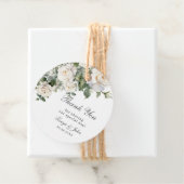Elegante witte ivoor Rozen bloemenbruiloft bruids Bedankjes Labels (In situ)