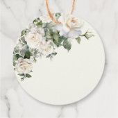 Elegante witte ivoor Rozen bloemenbruiloft bruids Bedankjes Labels (Achterkant)
