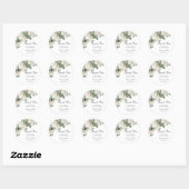 Elegante witte ivoor Rozen bloemenbruiloft bruids Ronde Sticker (Vel)