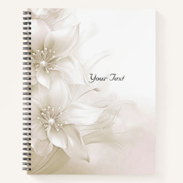 Elegante witte ivoorbloemen notitieboek