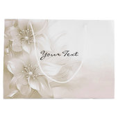 Elegante witte ivoorkleurige bloemen cadeautas (Achterkant)