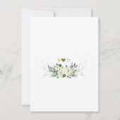 Elegante witte ivoorkleurige bloemen gouden trouwr kaart (Achterkant)
